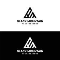 logo minimalista di montagna nera vettore