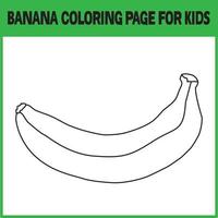 Pagina da colorare di banana per bambini vettore