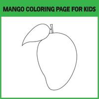 Pagina da colorare di mango per bambini vettore