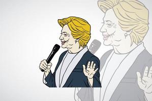 Hillary clinton ritratto cartone animato caricatura vettore pop art illustrazione. Washington, 19 gennaio 2022