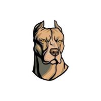 pitbull logo mascotte testa disegno vettoriale illustrazione