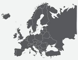 doodle disegno a mano libera della mappa dell'europa. vettore