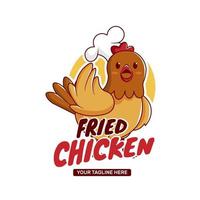 logo di pollo fritto per attività di ristorazione vettore