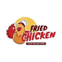 logo di pollo fritto per attività di ristorazione vettore