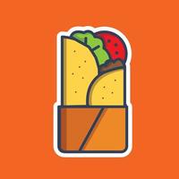 cibo delizioso kebab colore piatto disegno vettoriale per icona, simbolo e logo. tratto modificabile eps 10 di alta qualità