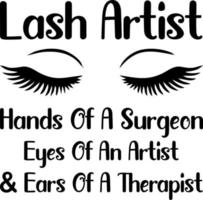 lash artist mani di un chirurgo occhi di un artista e orecchie di un terapista vettore