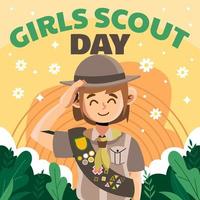 salute delle ragazze scout giornata internazionale vettore