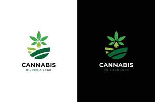 disegno del logo dell'olio di cannabis vettore