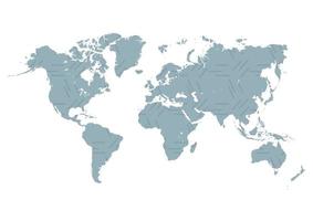mappa del mondo isolato su sfondo bianco. vettore