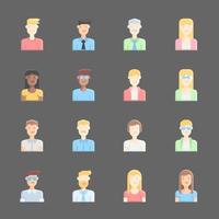 avatar persone icone linea colore illustrazione vettoriale
