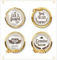 Distintivi ed etichette d&#39;oro di lusso premium vettore