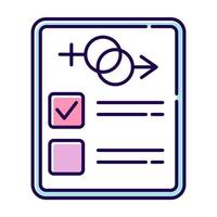 icona del colore del test sessuale. pagina dell'esame rapporto psicometrico maschile, femminile. determinazione e verifica del genere. controllo delle preferenze sessuali. sesso sicuro. illustrazione vettoriale isolata