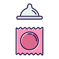 icona di colore rosa anticoncezionale. preservativo vaginale femminile per sesso sicuro. metodo di prevenzione della gravidanza. controllo delle nascite. hiv, sti protezione per un sano rapporto erotico. illustrazione vettoriale isolata