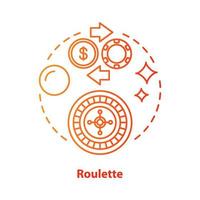 icona del concetto di roulette. illustrazione di linea sottile di idea di gioco d'azzardo online. casinò, gioco d'azzardo. scommesse, ruota della fortuna. intrattenimento a Las Vegas. disegno di contorno isolato vettoriale