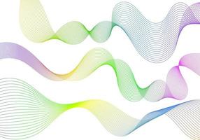 sfondo dello spettro colorato o linee d'onda vettoriali che scorrono dinamiche isolate su sfondo bianco