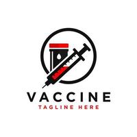 logo dell'illustrazione dell'ispirazione del vaccino immunitario vettore