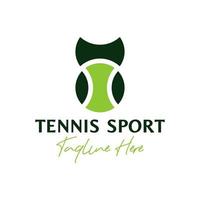 design del logo dell'illustrazione di ispirazione sportiva da tennis vettore