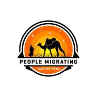 design del logo dell'illustrazione dell'ispirazione di viaggio dell'hijrah vettore