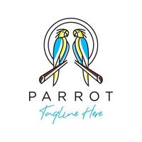 illustrazione del profilo del logo di due pappagalli vettore