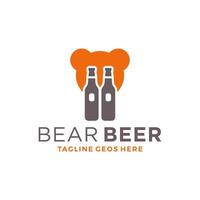 disegno del logo dell'illustrazione di ispirazione del vino dell'orso vettore
