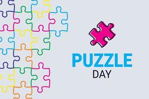 grafica vettoriale del giorno del puzzle