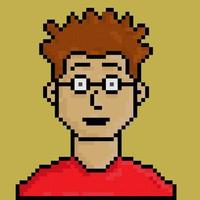 illustrazione del carattere delle persone in stile pixel art vettore