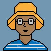 illustrazione del carattere delle persone in stile pixel art vettore