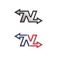 lettera n e font logo template set design vector