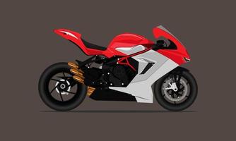 grande bici sportiva moto veloce velocità moderna sytle colore rosso grigio. illustrazione vettoriale eps10
