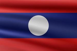 bandiera del laos che sventola nel vento vettore