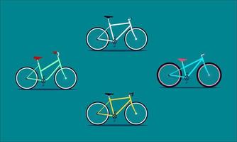 la bicicletta a quattro marce fisse. stile moderno colorato piatto. illustrazione vettoriale eps10