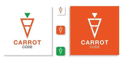 tecnologia di codifica codice carota triangolo arancione verde crescita astratta natura fresca con modello di app vettore