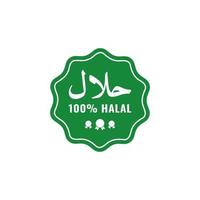 vettore di francobollo logo icona cibo halal, segno di etichetta certificato halal per adesivo prodotto cibo e bevande
