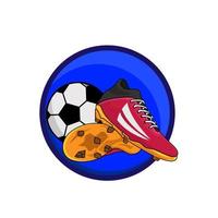 logo del calcio o distintivo del segno della squadra di calcio. logo del calcio con disegno vettoriale di sfondo scudo