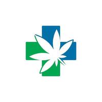 logo medico di marijuana, logo medico fogliare vettore