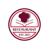 logo del libro dello chef, logo del ristorante vettore