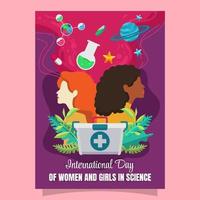 poster della giornata internazionale delle donne e delle ragazze nella scienza vettore