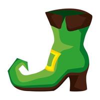 scarpa da stivale verde leprechaun vettore