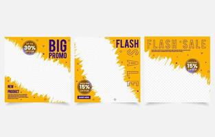 vendita flash grande vendita promo social media post set design vettore