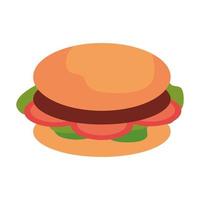 gustoso hamburger, fast food, su sfondo bianco vettore