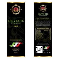 collezione di etichette di olio d'oliva. modelli di illustrazione vettoriale disegnati a mano per il confezionamento di olio d'oliva