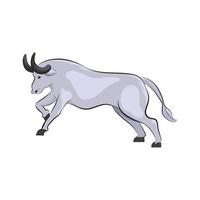illustrazione di vettore della siluetta di corsa del toro.