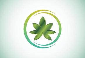 logo di cannabis, design del logo foglia vettore