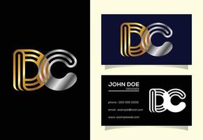 modello di progettazione del logo della lettera iniziale dc. simbolo grafico dell'alfabeto per l'identità aziendale vettore
