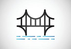 modello di progettazione di logo di ponte astratto creativo vettore