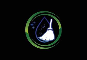 modello di progettazione del logo del servizio di pulizia della casa, simbolo del segno del logo dell'impresa di pulizie. vettore