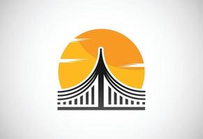 modello di progettazione di logo di ponte astratto creativo vettore