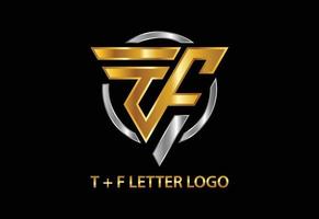 logo della lettera tf, design del logo del testo vettore
