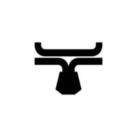 concetto semplice del logo vettoriale della testa di bufalo, illustrazione del logo dal design semplice del pittogramma.