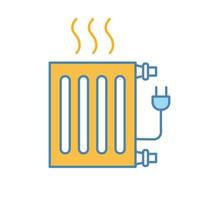 icona del colore del radiatore elettrico. batteria di riscaldamento. stufa. illustrazione vettoriale isolata